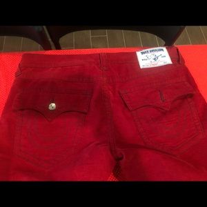 Red Corduroy 38x34 straight fit
